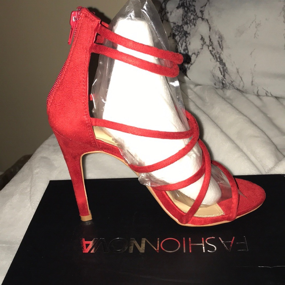 Red fashion nova heels